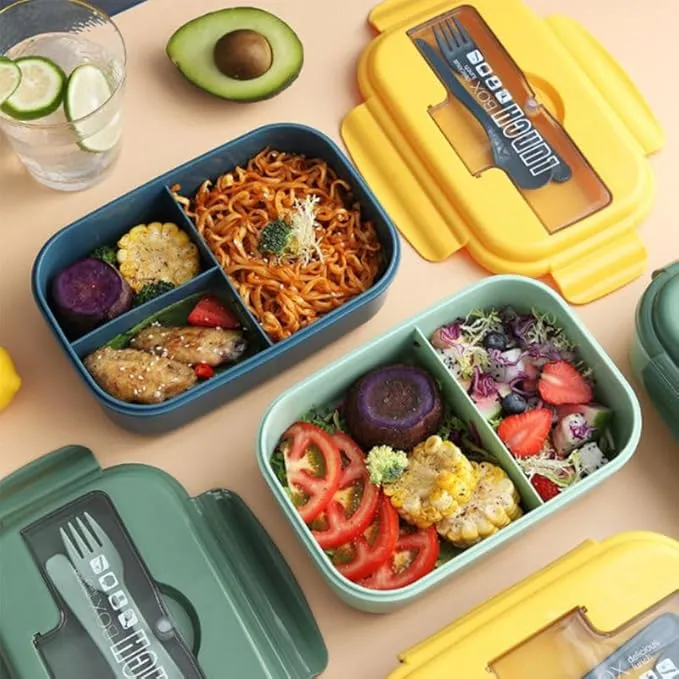 Dynamics DIY Lunch Box Reusable Freezer Safe Food Containers with Spoon for Adults and Kids