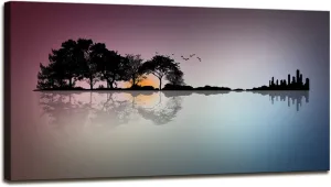 DZL Art A72674 Canvas Wall Art for Living Room Bathroom Wall Decor for Bedroom Kitchen Artwork Guitar Island Canvas Prints Man Cave Music Lover Gift