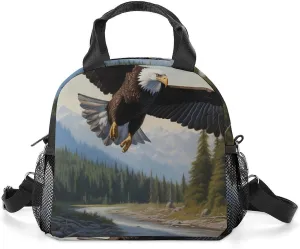 Eagle Hawk Portable Lunch Box Crossbody Bag Tote Insulated with Adjustable Strap Work Beach Picnic