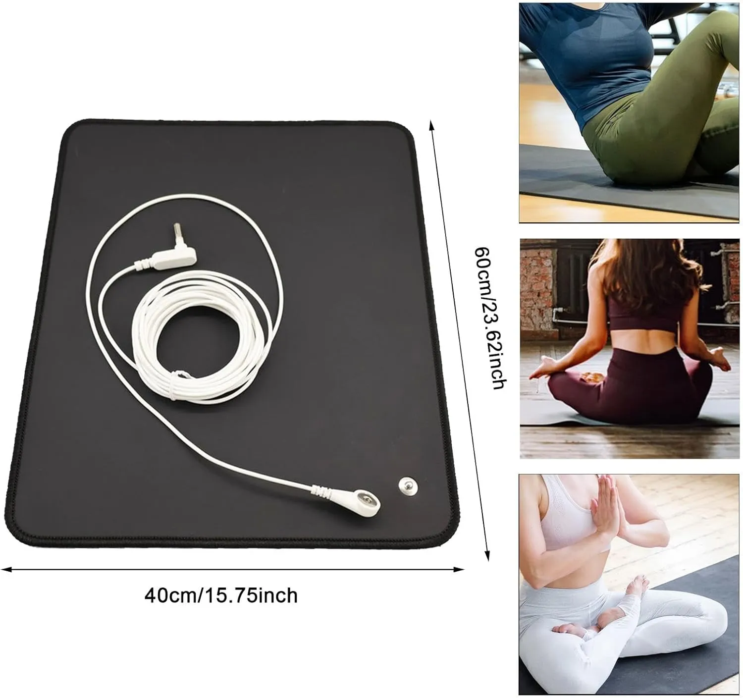 Earthing Yoga Pad Earth Mat Easy to Carry & Store Anti-slip Grounding Sheet Grounding Mouse Pad for Relieving Anxiety Office