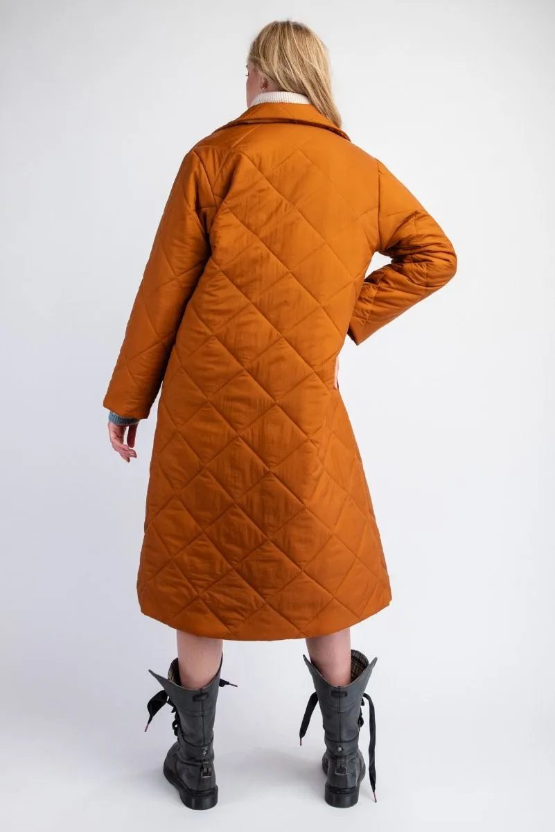 Easel Quilted Long Jacket
