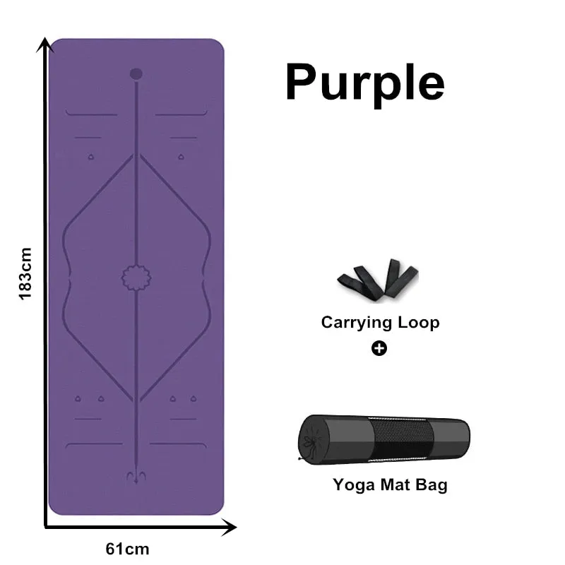 Eco-Friendly Non-Slip TPE Yoga Mat with Carrying Strap & Bag