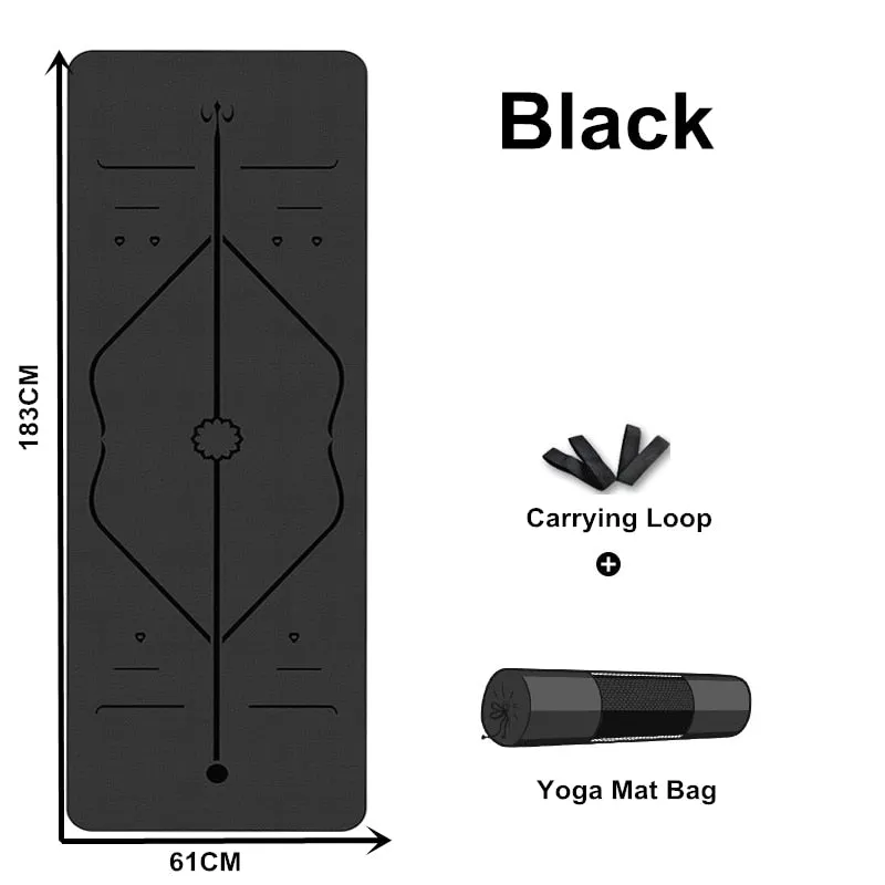 Eco-Friendly Non-Slip TPE Yoga Mat with Carrying Strap & Bag