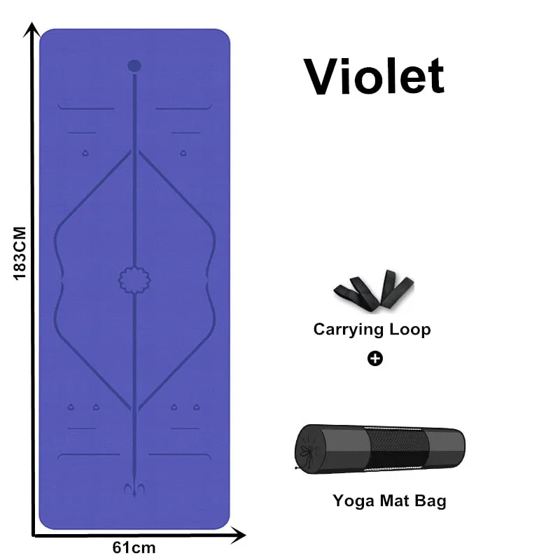 Eco-Friendly Non-Slip TPE Yoga Mat with Carrying Strap & Bag