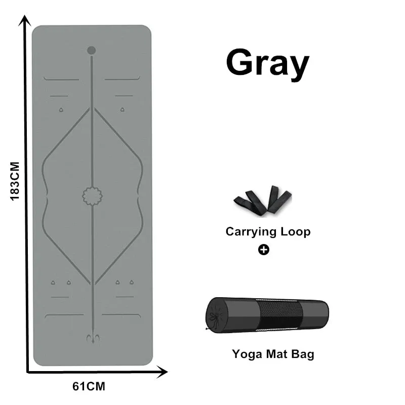 Eco-Friendly Non-Slip TPE Yoga Mat with Carrying Strap & Bag