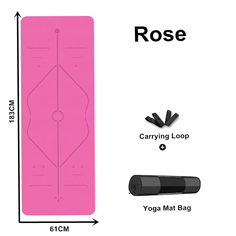 Eco-Friendly Non-Slip TPE Yoga Mat with Carrying Strap & Bag