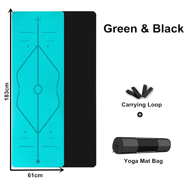 Eco-Friendly Non-Slip TPE Yoga Mat with Carrying Strap & Bag