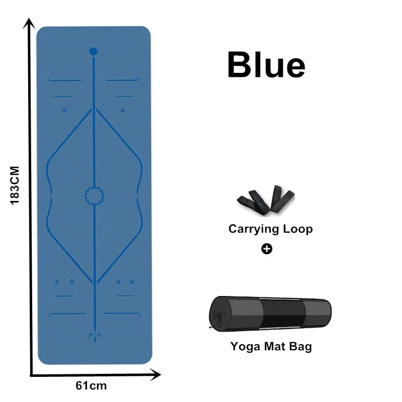 Eco-Friendly Non-Slip TPE Yoga Mat with Carrying Strap & Bag