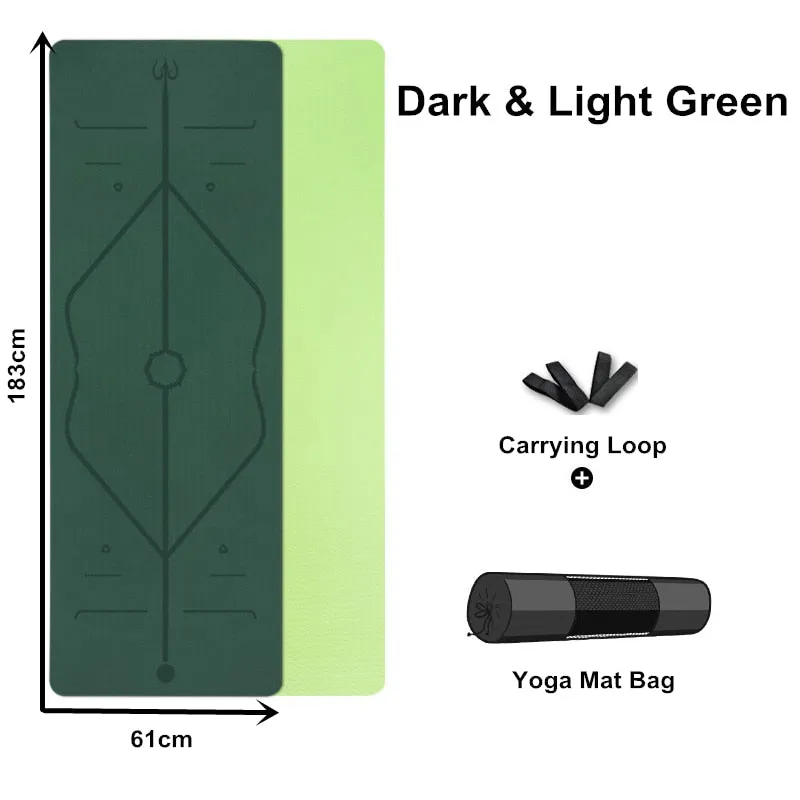 Eco-Friendly Non-Slip TPE Yoga Mat with Carrying Strap & Bag