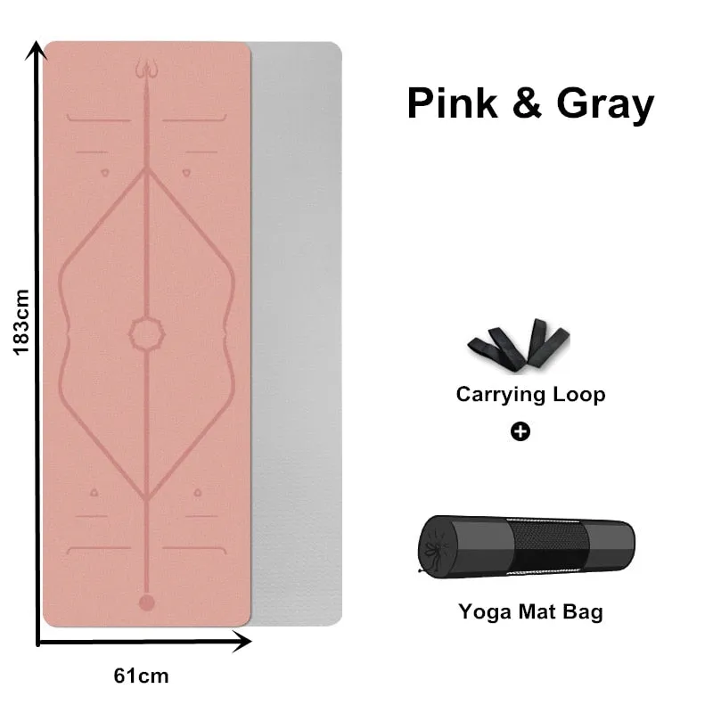 Eco-Friendly Non-Slip TPE Yoga Mat with Carrying Strap & Bag