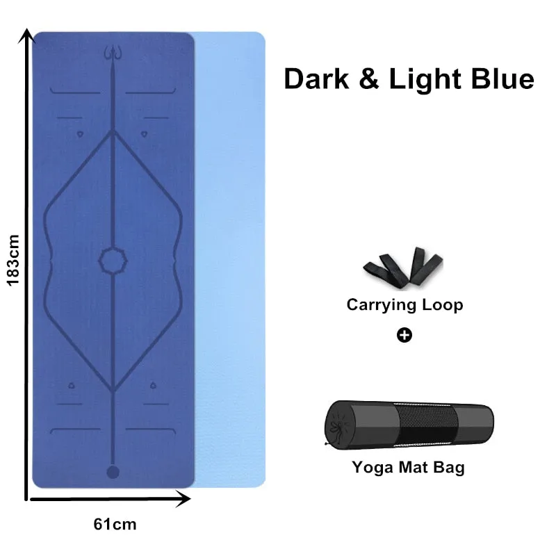 Eco-Friendly Non-Slip TPE Yoga Mat with Carrying Strap & Bag