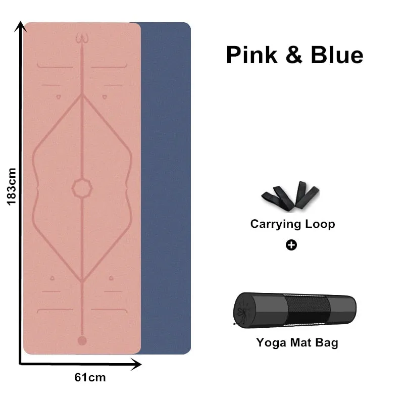 Eco-Friendly Non-Slip TPE Yoga Mat with Carrying Strap & Bag