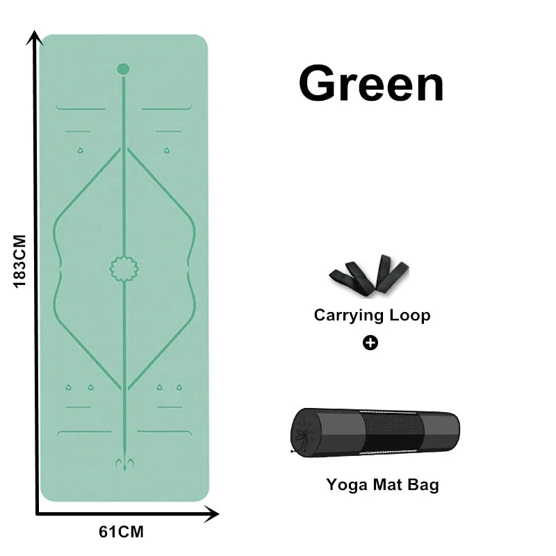 Eco-Friendly Non-Slip TPE Yoga Mat with Carrying Strap & Bag