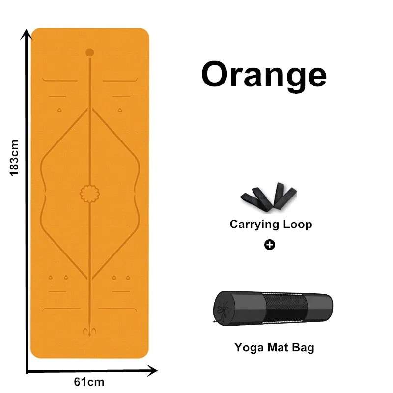 Eco-Friendly Non-Slip TPE Yoga Mat with Carrying Strap & Bag