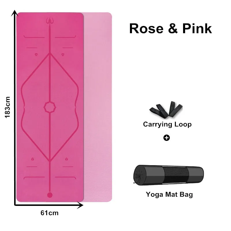 Eco-Friendly Non-Slip TPE Yoga Mat with Carrying Strap & Bag