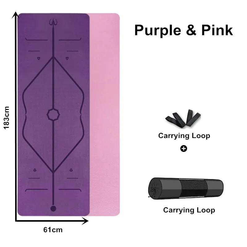 Eco-Friendly Non-Slip TPE Yoga Mat with Carrying Strap & Bag