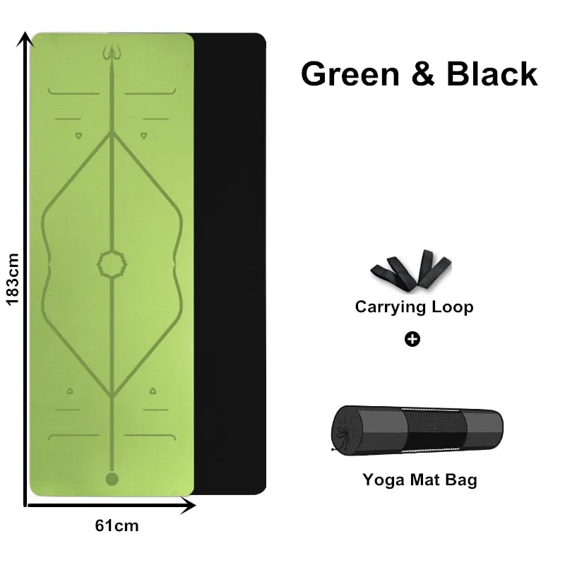 Eco-Friendly Non-Slip TPE Yoga Mat with Carrying Strap & Bag