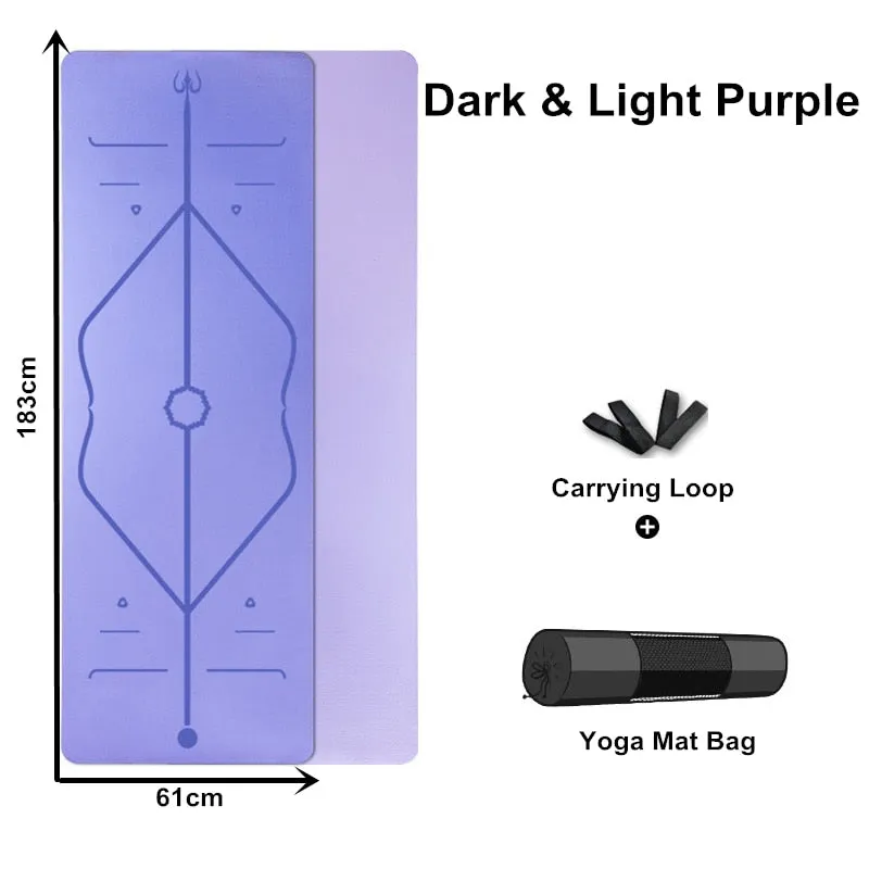 Eco-Friendly Non-Slip TPE Yoga Mat with Carrying Strap & Bag