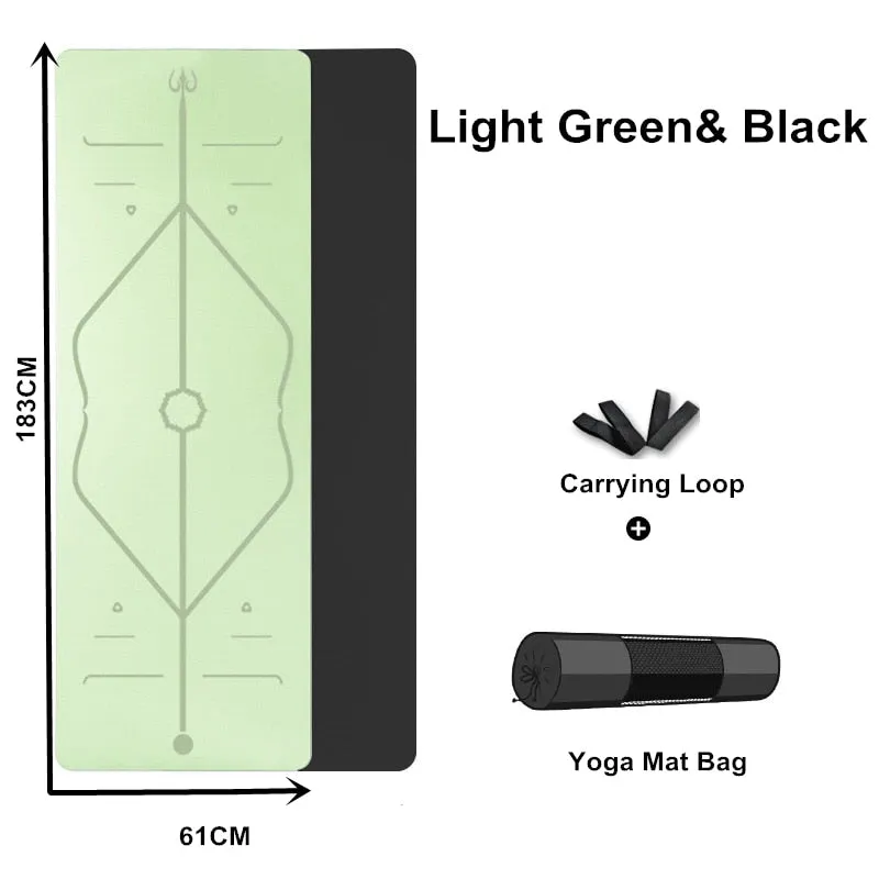 Eco-Friendly Non-Slip TPE Yoga Mat with Carrying Strap & Bag