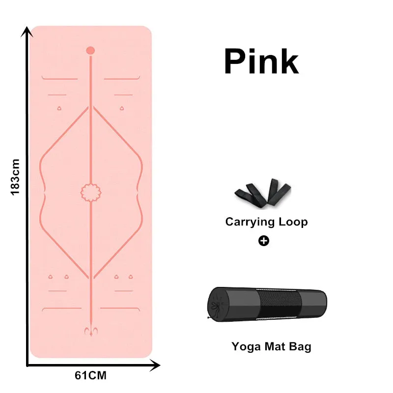 Eco-Friendly Non-Slip TPE Yoga Mat with Carrying Strap & Bag