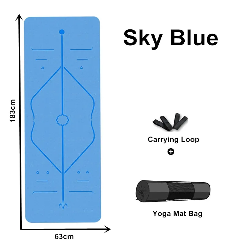 Eco-Friendly Non-Slip TPE Yoga Mat with Carrying Strap & Bag