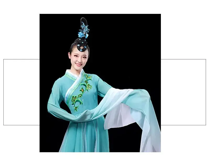 Elegant Red Classical Dance Dress with Fragrant Water Sleeves for Women