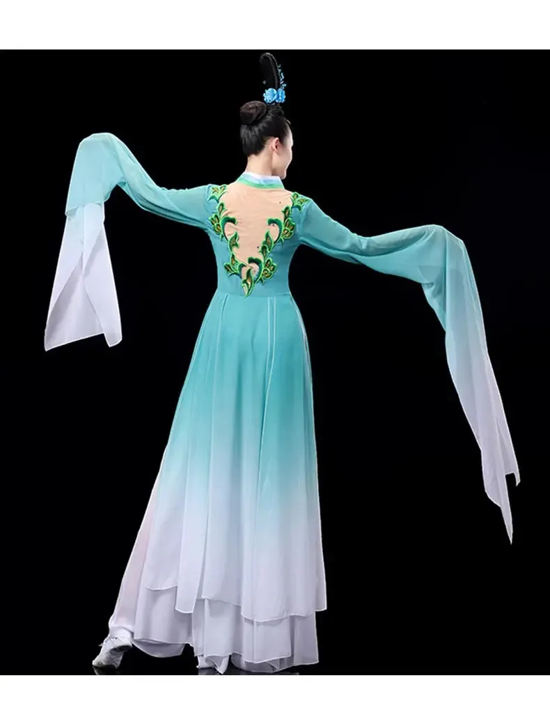 Elegant Red Classical Dance Dress with Fragrant Water Sleeves for Women
