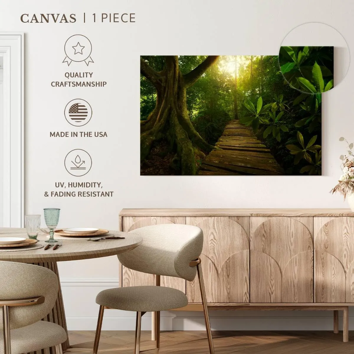 Elephant Stock - Asian Jungle Trail Wall Art - Horizontal Canvas Wall Art - Living Room Wall Decor - Photography Nature Canvas Art - Green And Brown Decor - 24" x 16"