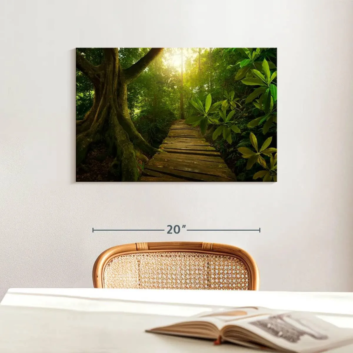 Elephant Stock - Asian Jungle Trail Wall Art - Horizontal Canvas Wall Art - Living Room Wall Decor - Photography Nature Canvas Art - Green And Brown Decor - 24" x 16"
