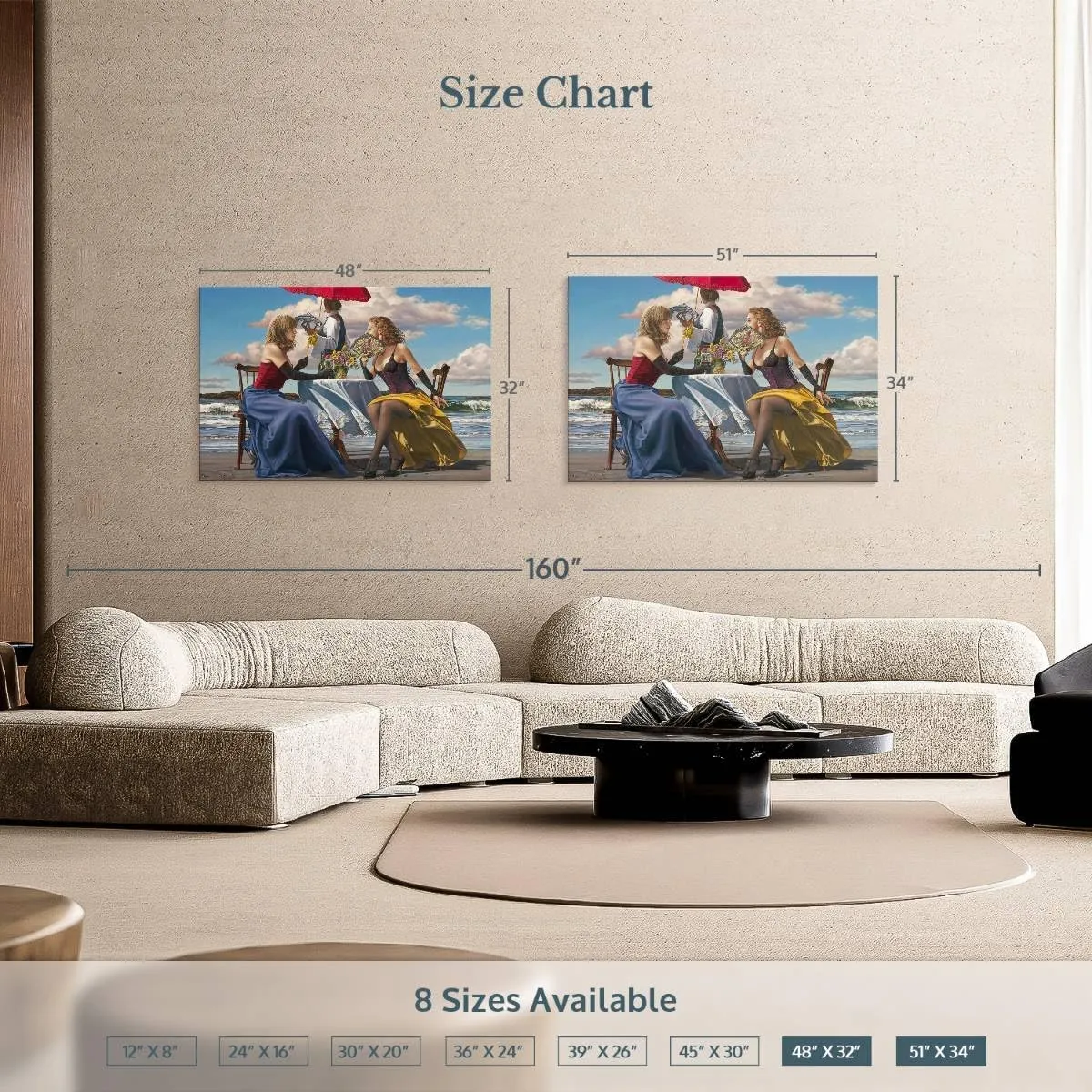 Elephant Stock - Cafe Oceanus Wall Art - Horizontal Canvas Wall Art - Living Room Wall Decor - Painting People Canvas Art - Gray And Brown Decor by Paul Kelley - 51" x 34"