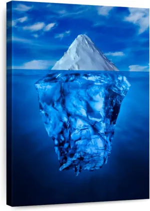 Elephant Stock - Iceberg Water Line Wall Art - Vertical Canvas Wall Art - Living Room Wall Decor - Photography Nature Canvas Art - Blue And Decor - 20" x 30"