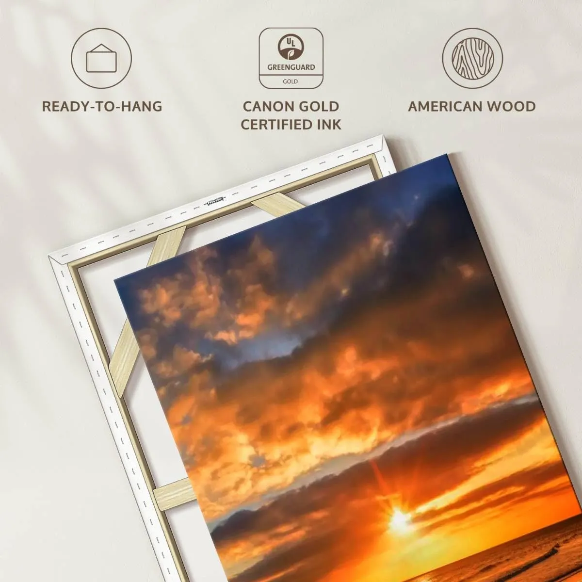 Elephant Stock - Sunset Over The Beach Wall Art - Vertical Canvas Wall Art - Living Room Wall Decor - Photography Beach Sunsets And Sunrises Canvas Art - Orange And Blue Decor by Adrian Campfield - 20" x 30"
