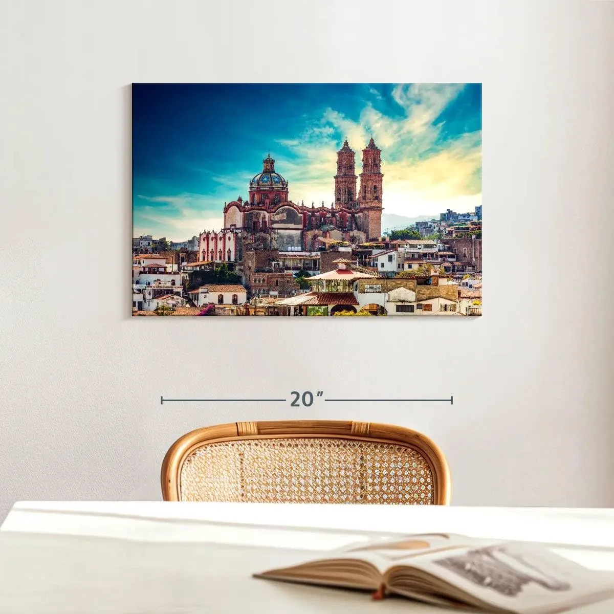 Elephant Stock - Taxco Plaza Wall Art - Horizontal Canvas Wall Art - Living Room Wall Decor - Photography Places Canvas Art - Blue And Brown Decor - 24" x 16"