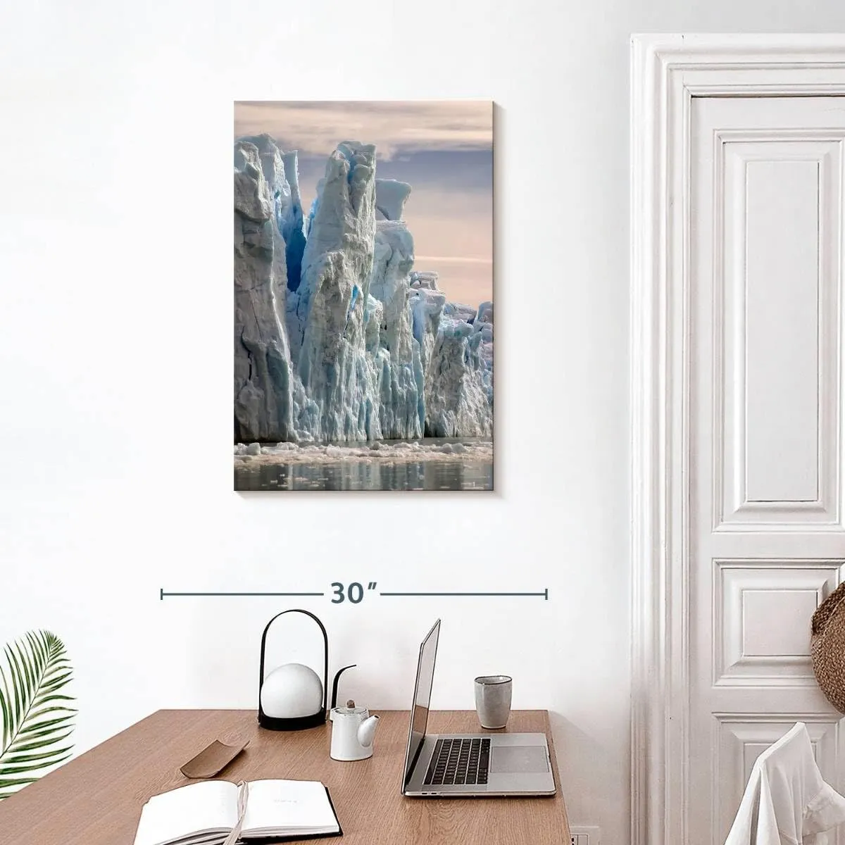 Elephant Stock - Towering Icebergs Wall Art - Vertical Canvas Wall Art - Living Room Wall Decor - Photography Nature Canvas Art - White And Gray Decor - 20" x 30"