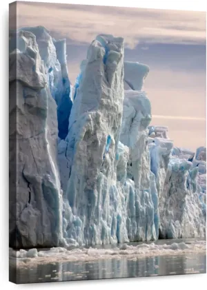 Elephant Stock - Towering Icebergs Wall Art - Vertical Canvas Wall Art - Living Room Wall Decor - Photography Nature Canvas Art - White And Gray Decor - 20" x 30"