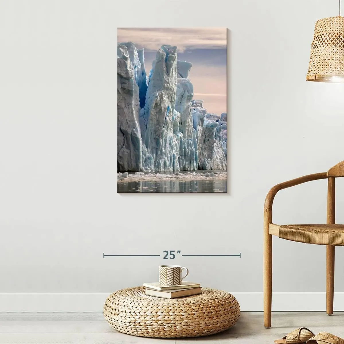 Elephant Stock - Towering Icebergs Wall Art - Vertical Canvas Wall Art - Living Room Wall Decor - Photography Nature Canvas Art - White And Gray Decor - 20" x 30"