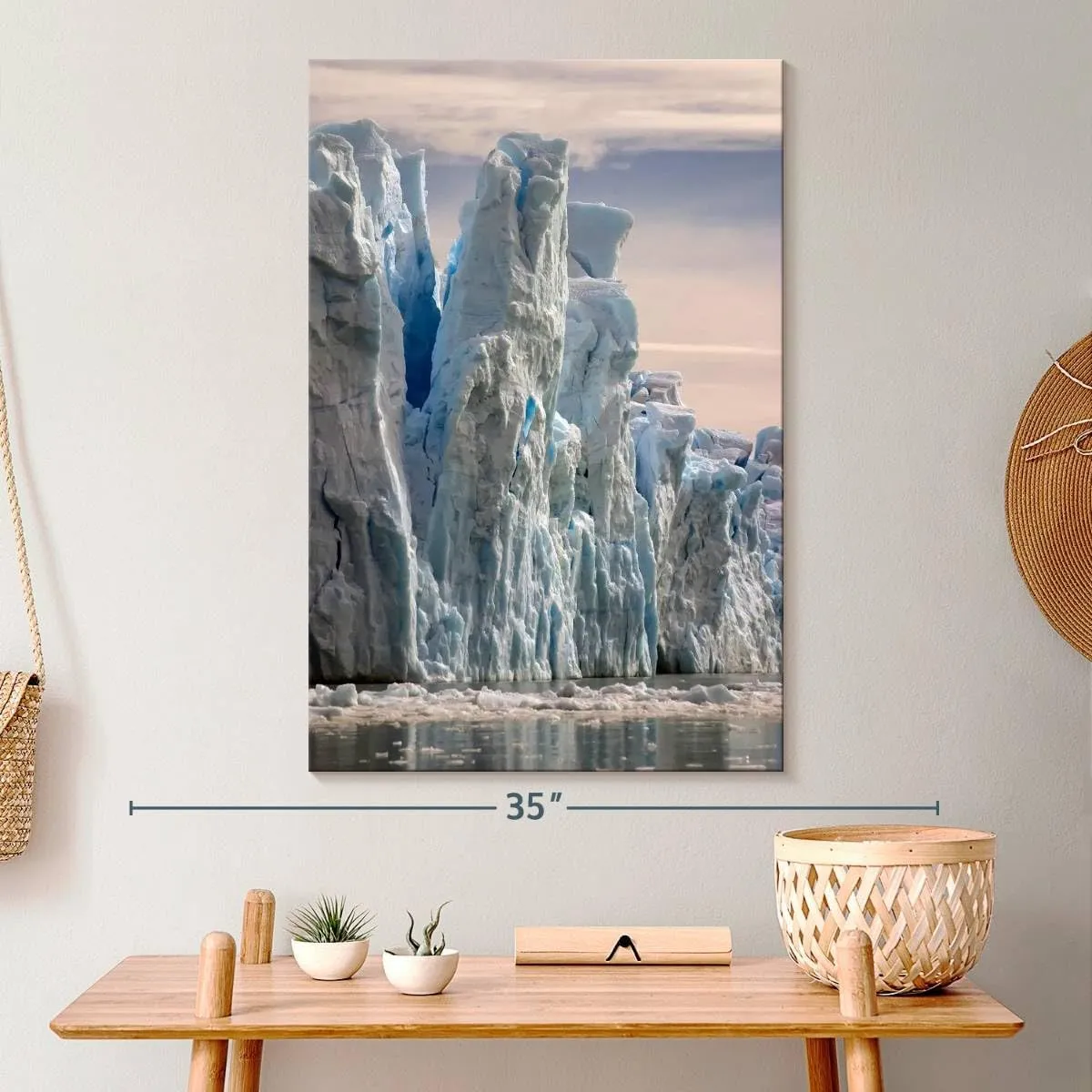 Elephant Stock - Towering Icebergs Wall Art - Vertical Canvas Wall Art - Living Room Wall Decor - Photography Nature Canvas Art - White And Gray Decor - 20" x 30"