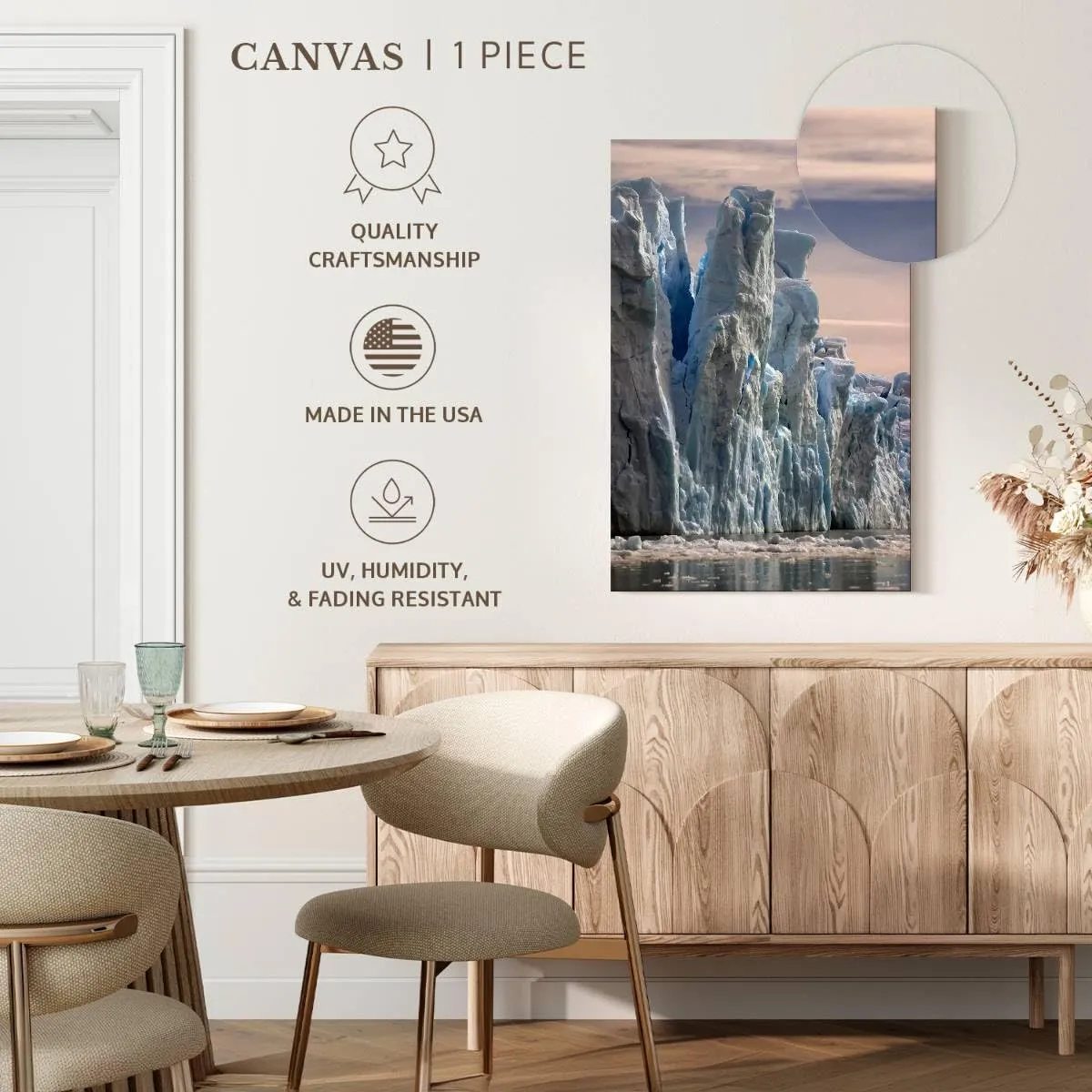 Elephant Stock - Towering Icebergs Wall Art - Vertical Canvas Wall Art - Living Room Wall Decor - Photography Nature Canvas Art - White And Gray Decor - 20" x 30"