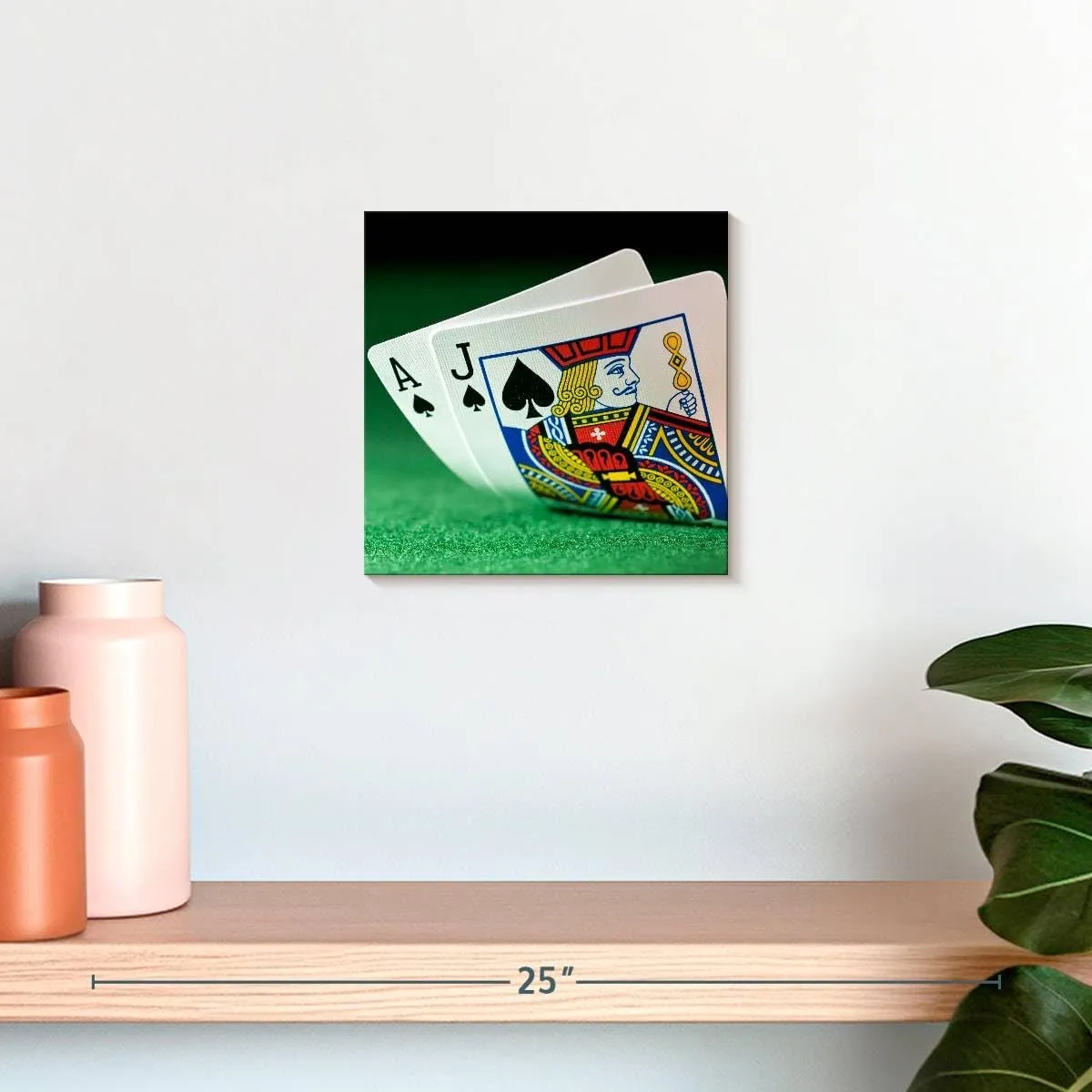 ElephantStock - Ace And Jack Of Spades Wall Art - Square Canvas Wall Art - Mancave Wall Decor - Photography Hobbies And Lifestyle Canvas Art - Black And White Decor - 10" x 10"
