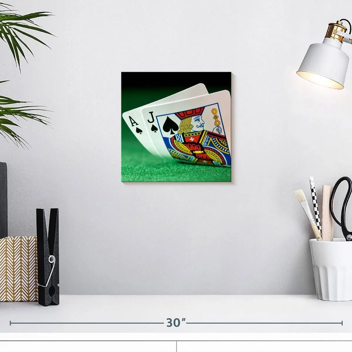 ElephantStock - Ace And Jack Of Spades Wall Art - Square Canvas Wall Art - Mancave Wall Decor - Photography Hobbies And Lifestyle Canvas Art - Black And White Decor - 10" x 10"