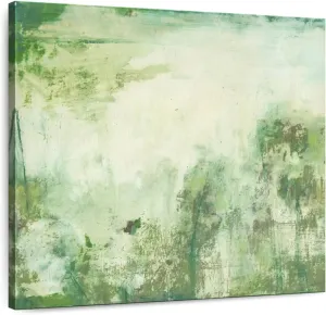 ElephantStock - Down By The River I Wall Art - Square Canvas Wall Art - Living Room Wall Decor - Painting Abstract Canvas Art - Green And Decor by Jodi Fuchs - 10" x 10"