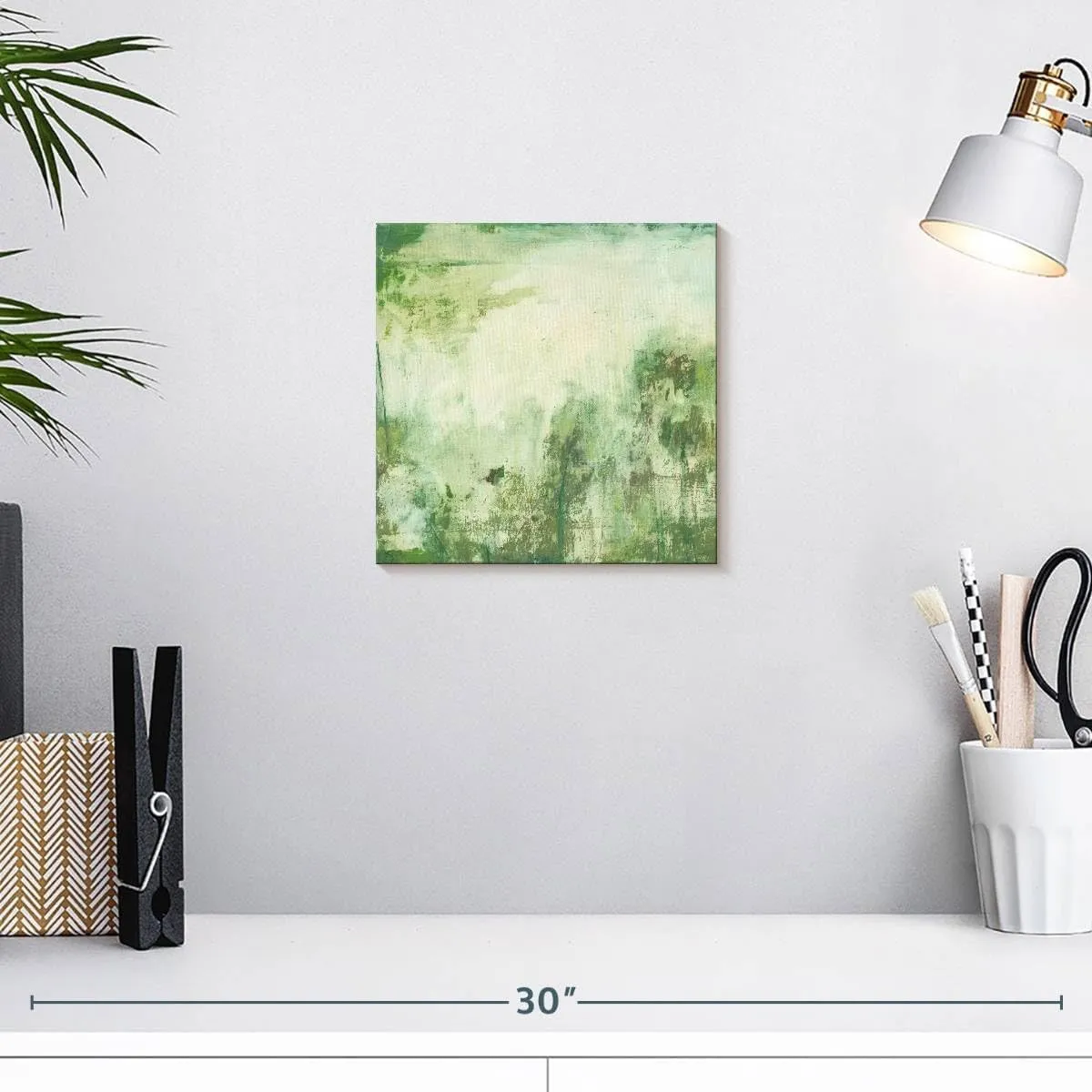 ElephantStock - Down By The River I Wall Art - Square Canvas Wall Art - Living Room Wall Decor - Painting Abstract Canvas Art - Green And Decor by Jodi Fuchs - 10" x 10"