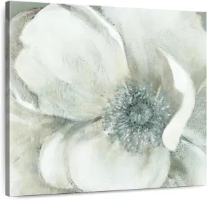 ElephantStock - Opalescence II Wall Art - Square Canvas Wall Art - Living Room Wall Decor - Painting Flower Canvas Art - Gray And White Decor by Carol Robinson - 16" x 16"