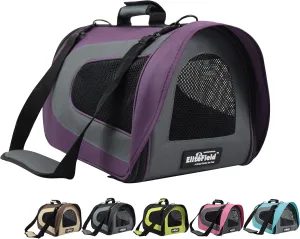 EliteField Deluxe Soft Pet Carrier (3 Year Warranty, Airline Approved), Multiple Sizes and Colors Available (20" L x 11" W x 11" H, Purple Gray)