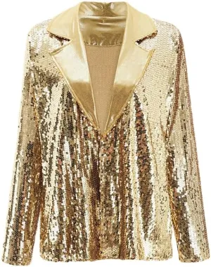 Enchanta Mia Women Modern Jazz Dance Sequin Jacket. Long Sleeve Jazz Coat for Dance Costume