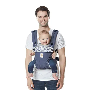 Ergobaby 360 All-Position Baby Carrier with Lumbar Support (12-45 Pounds), Elephant Dance, Premium Cotton