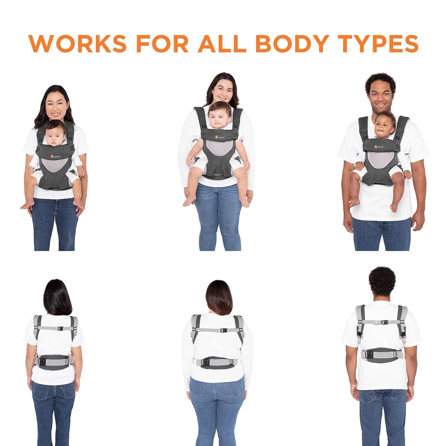 Ergobaby 360 All-Position Baby Carrier with Lumbar Support (12-45 Pounds), Elephant Dance, Premium Cotton
