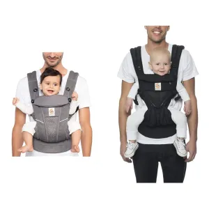 Ergobaby All Carry Positions Breathable Mesh Baby Carrier with Enhanced Lumbar Support & Airflow & Omni 360 All-Position Baby Carrier for Newborn to Toddler with Lumbar Support