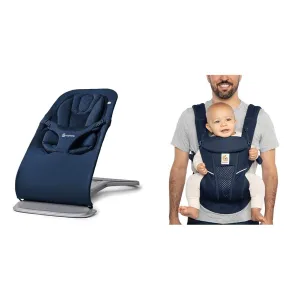 Ergobaby Evolve 3-in-1 Bouncer, Adjustable Multi Position Baby Bouncer Seat, Fits Newborn to Toddler & All Carry Positions Breathable Mesh Baby Carrier with Enhanced Lumbar Support & Airflow