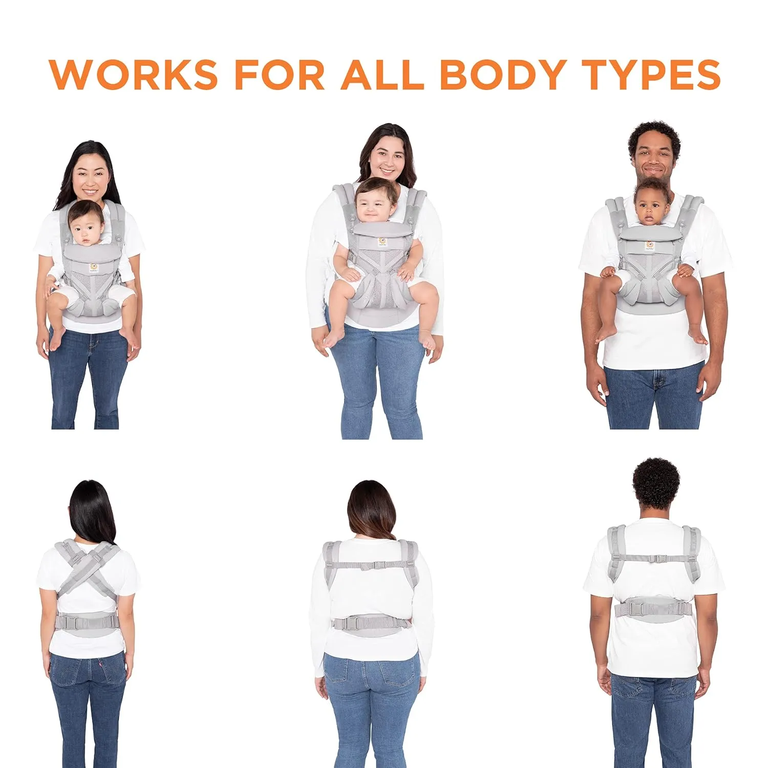 Ergobaby Omni Breeze All Carry Positions Breathable Mesh Baby Carrier Newborn to Toddler, Onyx Black & Omni 360 All-Position Baby Carrier for Newborn to Toddler (7-45 Lb), Pearl Grey